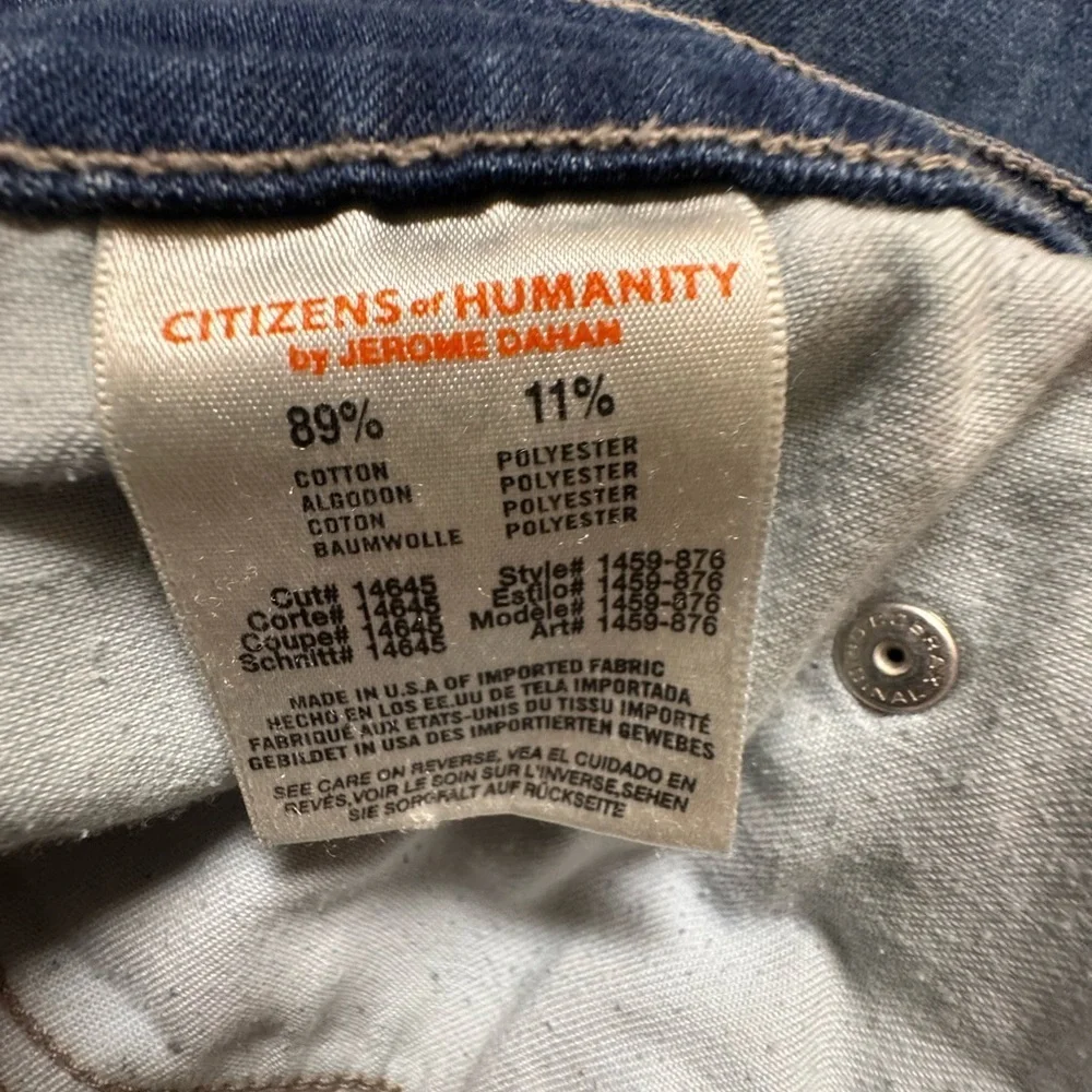 Citizens of Humanity Crop Wide Leg Jeans Size 29 Raw Hem High Waist USA Made